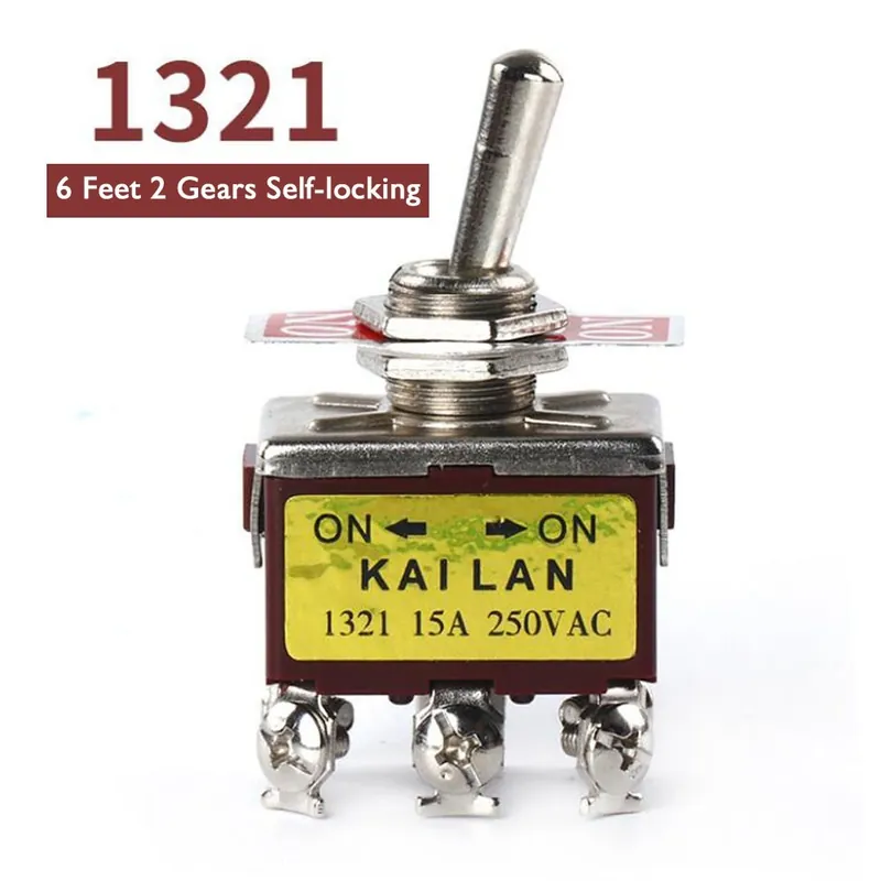 Kihagyhatatlan ajánlat 1 db 1321-1 db Új Jó minőségű E-TEN1021 15A 250V SPST 2 4 6 Terminál On-Off Váltókapcsoló önzáró Vízálló kupak