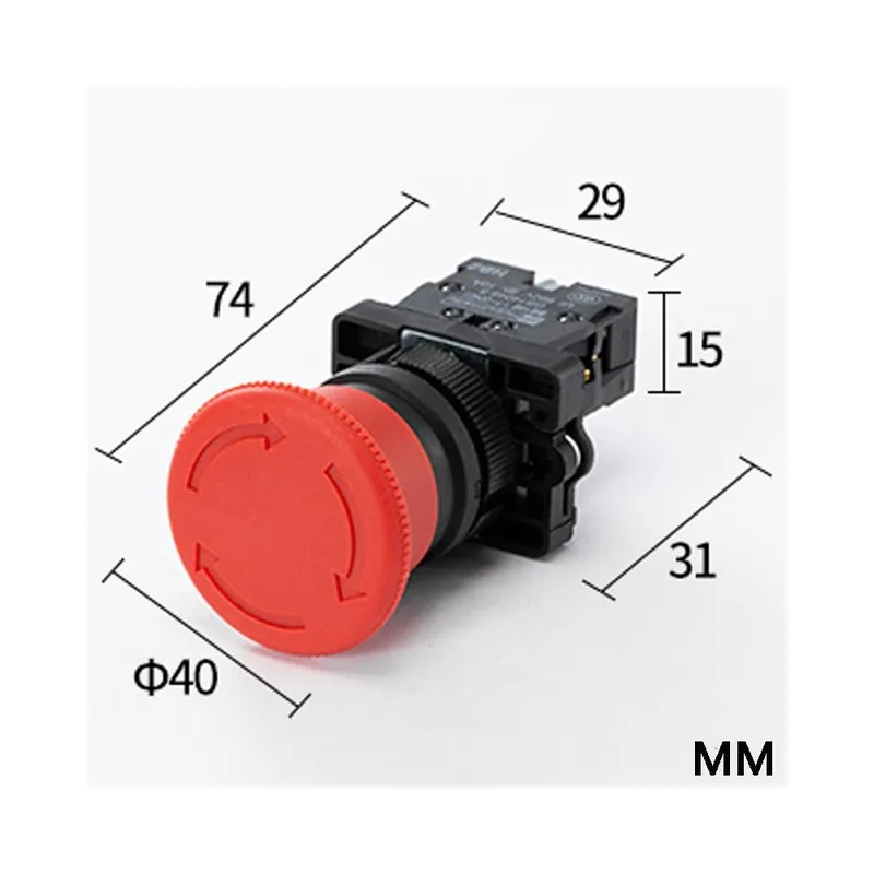 Szezonális akció XB2-ES542 1NC Piros-22mm XB2 10A/600V Azonnali Ön-Újraindító műanyag Nyomógomb kapcsoló szimbólummal Start-Stop nyíllal