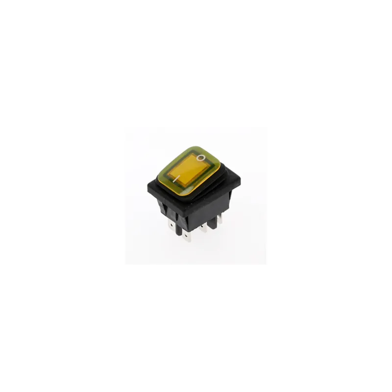 Ön-helyreállító-Sárga-Vízálló Billenőkapcsoló RL2KCD4 6 Lábú Billenőkapcsoló Ezüst önzáró Újraindító 22X30,4mm LED indikátorral Bestseller