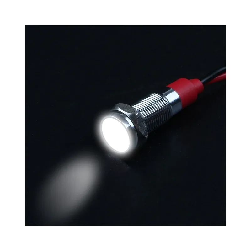 Vedd meg most 6mm-12-24v-Fehér-Fém led Figyelmeztető jelzőkészülék dip67 Vízálló ip67 jelvilágítás Biztosíték kapcsoló Piros és Kék