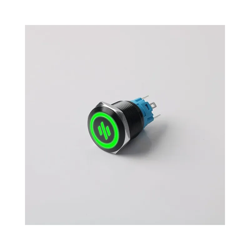 Olcsóbb Azonnali Ön Újraindító-16mm-3-6v(9v)-Zöld-B-Fém gomb kapcsoló Fekete-Ezüst Számítógép kapcsoló LED-del