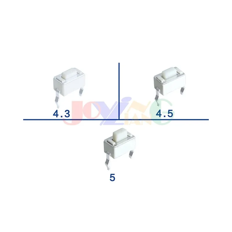 Ingyenes szállítás Magasság 8mm x10db-Fehér-Mikro LCD érintős kapcsoló 2 Lábú Finom mozgású 2 Tűs gomb On-Off 3X6mm Fehér Fekete