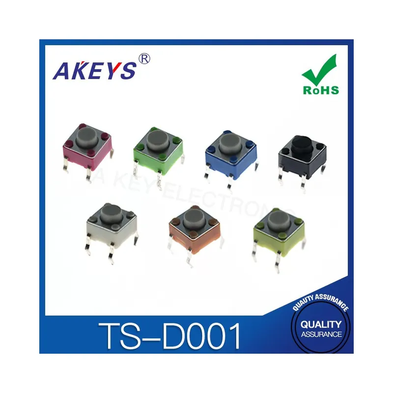 11,5mm magas-TS-D001 érintőgomb Kulcs kapcsoló 6x6 Plug-in 4 Tűs soros színes kapcsoló Újraindító elektromágneses sütő Gomb Rendeld meg most