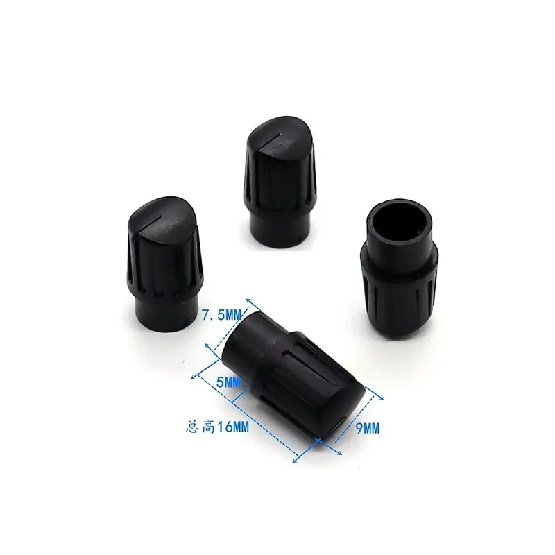 10db 7,5x16MM Fekete Műanyag Gomb Potenciométer Hangerő Kapcsoló Forgatható Kódoló kupak 6MM-es D-tengelyhez Féltengely Utolsó esély