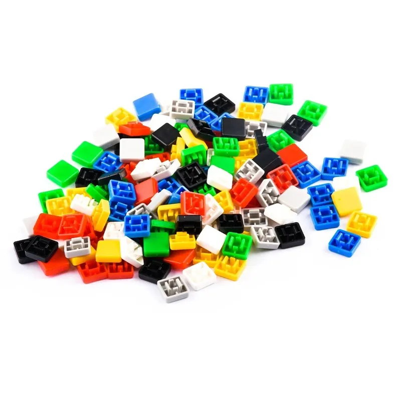 Biztonságos vásárlás 140db Nyomógomb Kapcsoló kupak 12*12*7,3MM Mikrokapcsoló Gomb Nyomógomb kupak 7 színben 12X12X7,3mm Arduinohoz