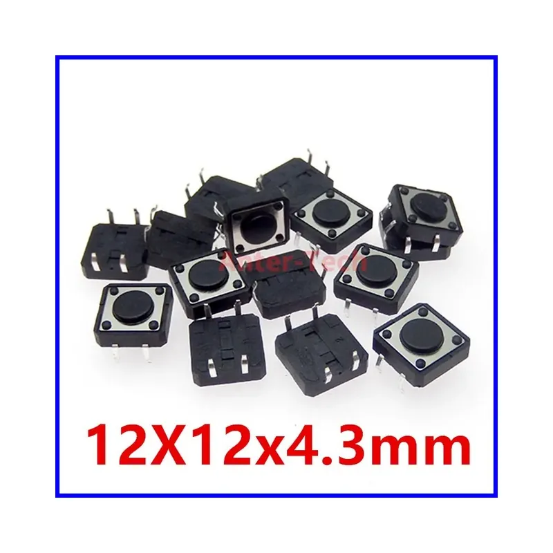Azonnal elérhető 12X12X4,3mm-20db Nyomógomb Mini Nyomógombos Kapcsoló Mikrokapcsoló 12x12 12*12*4,3mm 5mm 6 7 8 9 10 11 12 mm 4tűs Nyomógomb
