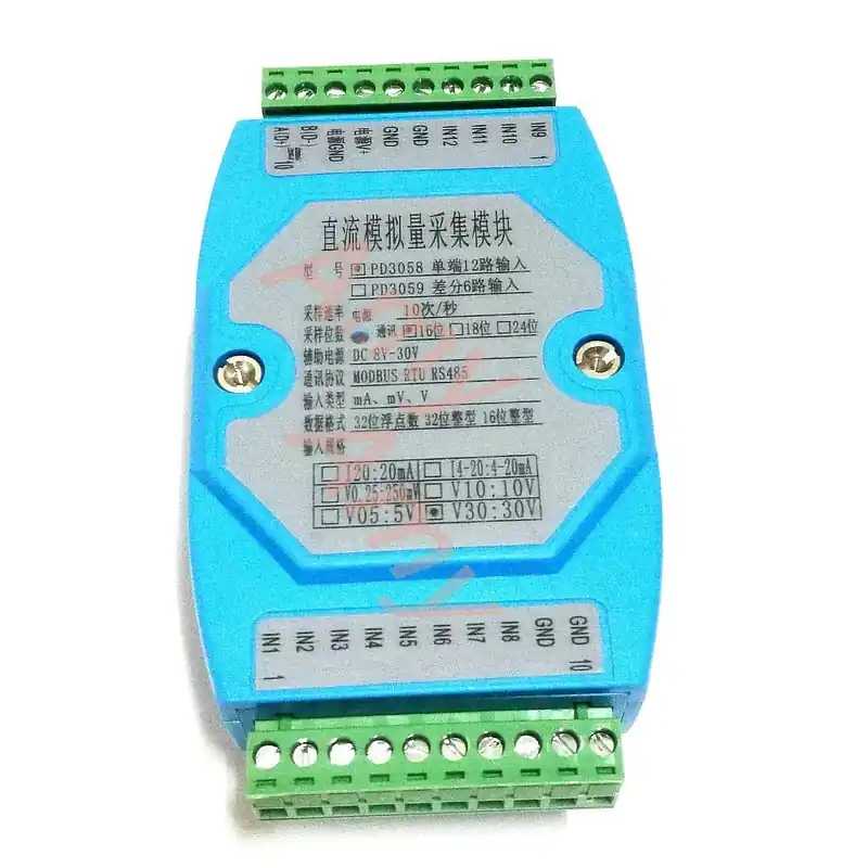 Ingyenes szállítás OLED 12 utas 4-20mA-12 irányú 0-20MA 5V 10V 30V analóg akvizíciós modul MODBUS izolációs 485 kommunikáció