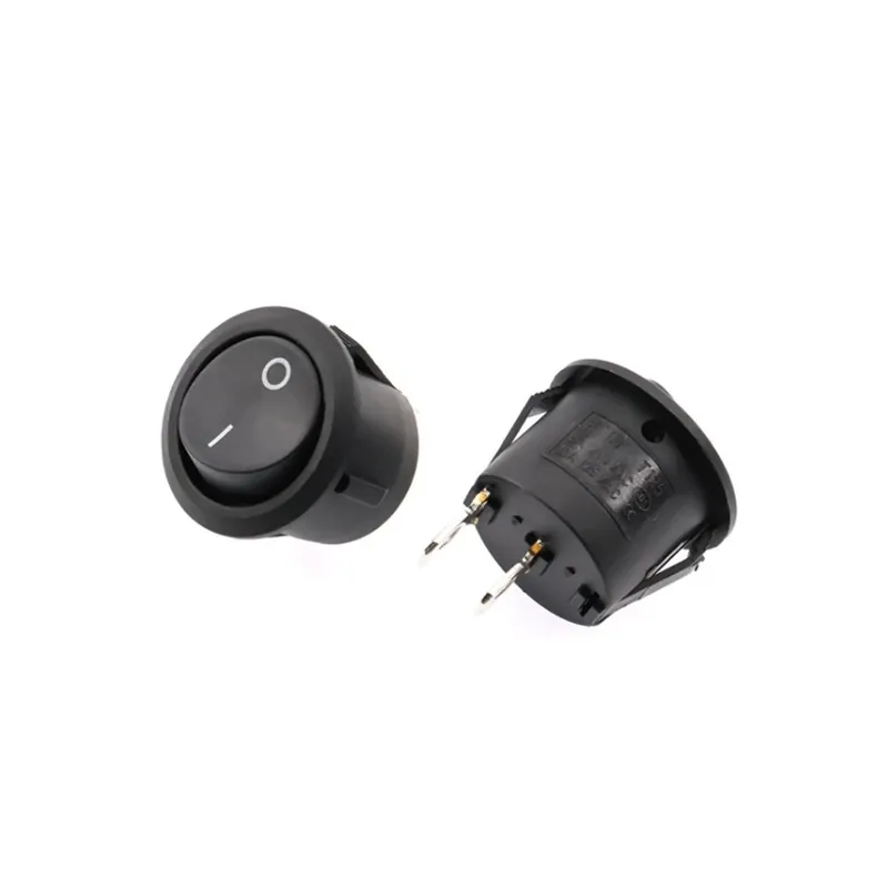 Kiárusítás Levendula-1db 20mm KCD1 LED Kapcsoló 250V Világítás Hálózati kapcsoló Autóipari Nyomógombos lámpa ON/OFF 3/2tűs Kerek