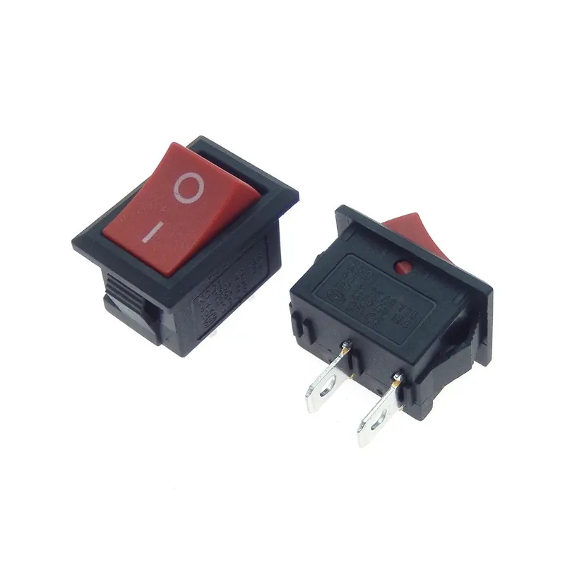2 tűs-Piros-5db KCD1 2tűs 3tűs 4tűs 21*15mm ON-OFF csónak autó Billenőkapcsoló 6A/250V AC 10A/125V AC Világítással Legnépszerűbb
