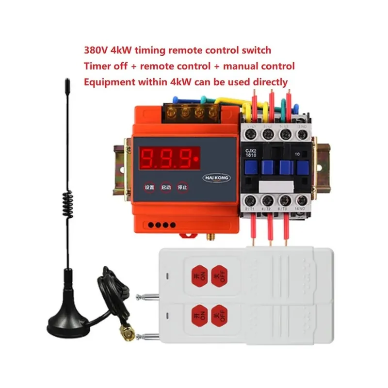 Outlet 8-380v Vezeték nélküli távirányító Kapcsoló három fázisú Nagy teljesítményű 4kw-15kw vízszivattyú Távezérlő Kapcsoló