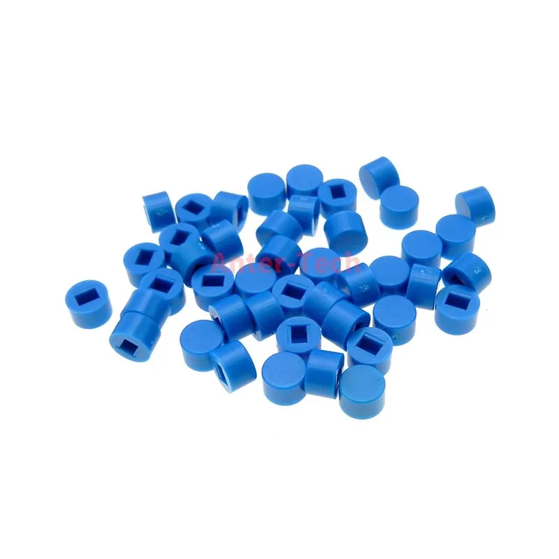 Kék-50db A16 5,8*3,8mm Nyomógombos Kapcsoló kupak 5,8*5,8 7*7 8*8 8,5*8,5 Önzáró Kulcsos kapcsoló gombhoz kupak Miniatűr li Gyors szállítás