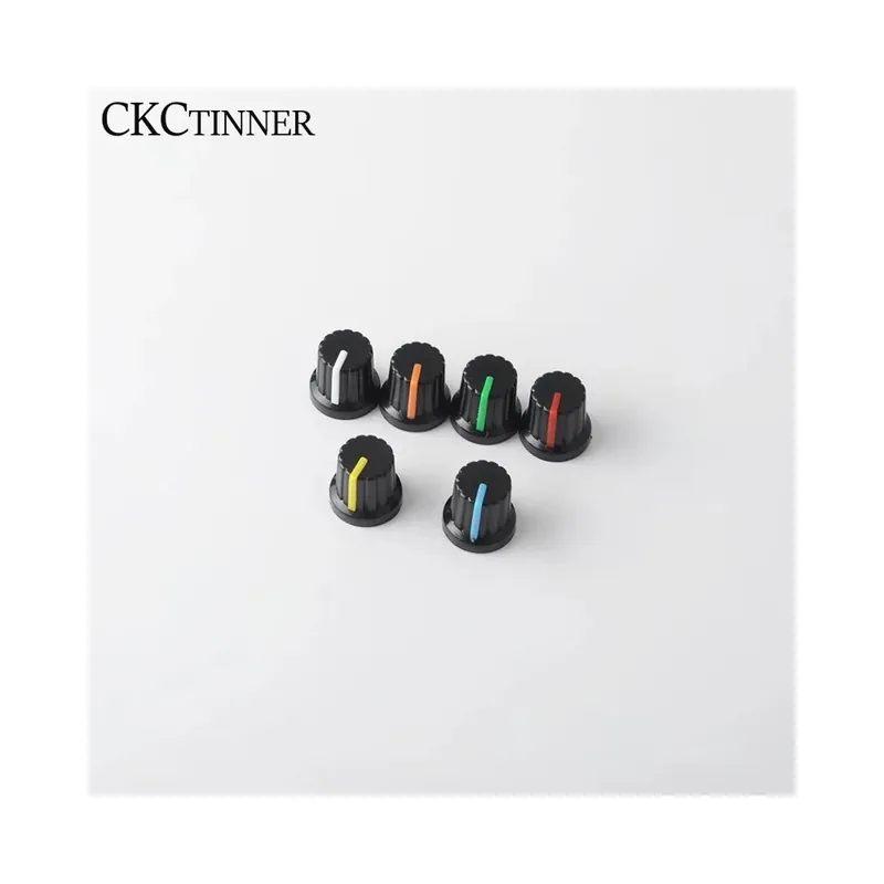 Piros 2db-2db 6mm furat Műanyag Csavarmenetes Recézett Potenciométer gomb kupak műanyag betéttel - 1/4" tengelyű Ne maradj le