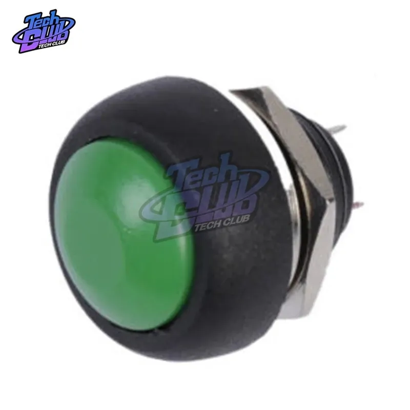 Zöld-1db 2tűs Mini Kapcsoló 12mm 1A Vízálló Kapcsoló Pbs33b 12v Azonnali Nyomógombos Kapcsoló Újraindító Nem záró Pbs-33b Ingyenes szállítás