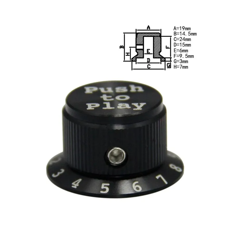 Többszínű-1db Alumínium ötvözet Potenciométer gomb Audió Elektromos gitár basszusgitár Csavar típus 24X14,5mm Alacsony ár