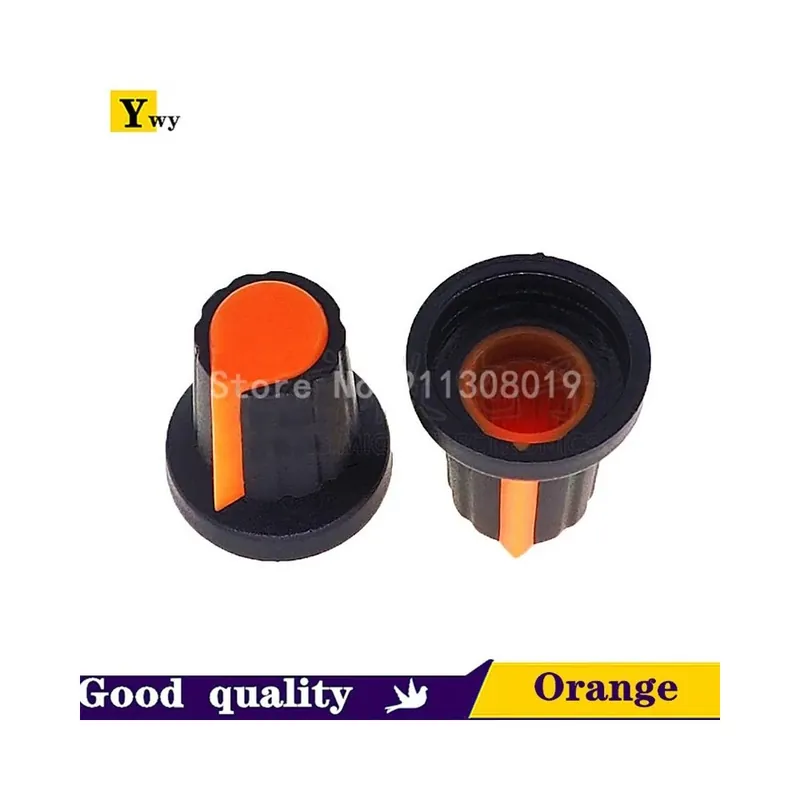 Legjobb ár Narancssárga-20db WH148 Potenciométer Kapcsoló gomb kupak Műanyag gomb Szilvavirág fogantyú 15X17mm AG2 fogantyú 6MM