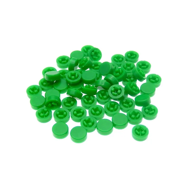 Prémium Zöld-100db 6X6X7,3mm A44 Színes Kerek Nyomógombos Kapcsoló kupak 4*8mm Mikrokapcsoló gomb kupak Azonnali