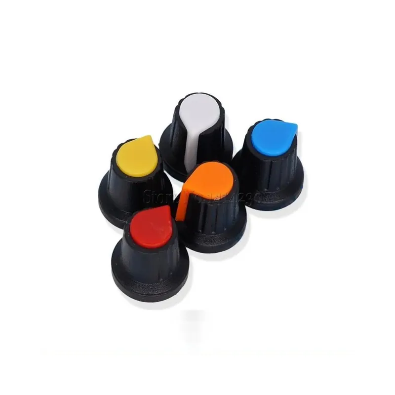 10db Zöld-10db WH148 Potenciométer Kapcsoló gomb kupak Műanyag gomb Szilvavirág fogantyú 15X17mm AG2 fogantyú 6MM Kiárusítás