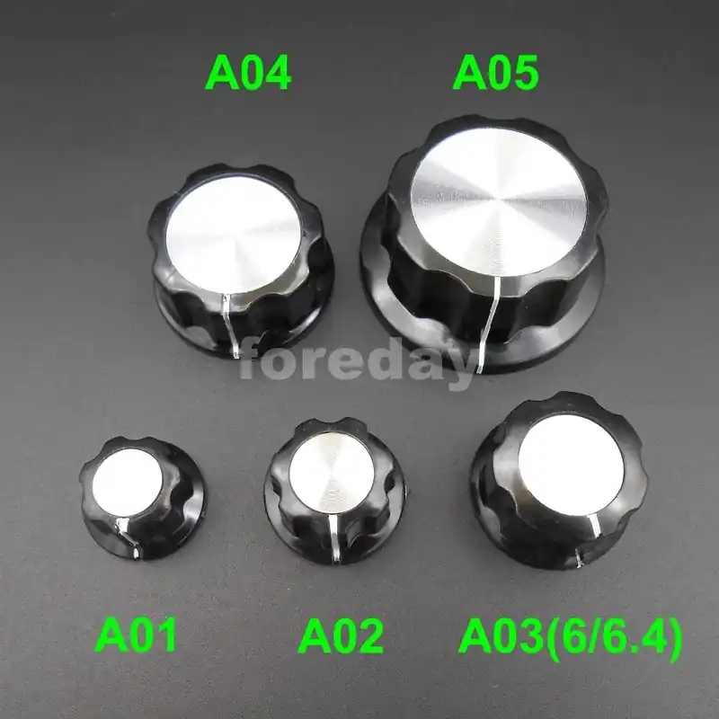 A04-50db X Új HQ MF-A01 A02 A03 A04 A05 Potenciométer gomb Bakelit gomb kupak Rézmag 6mm 6,4MM Erősítőhöz MF *FD749-754 Expressz kézbesítés