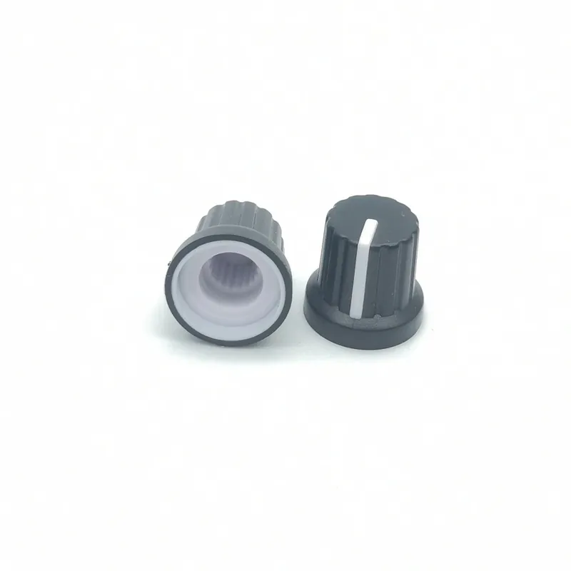 Biztonságos vásárlás Fehér-10db 15*15mm 6mm tengely furat átmérő Műanyag Csavarmenetes Recézett Potenciométer gomb kupak