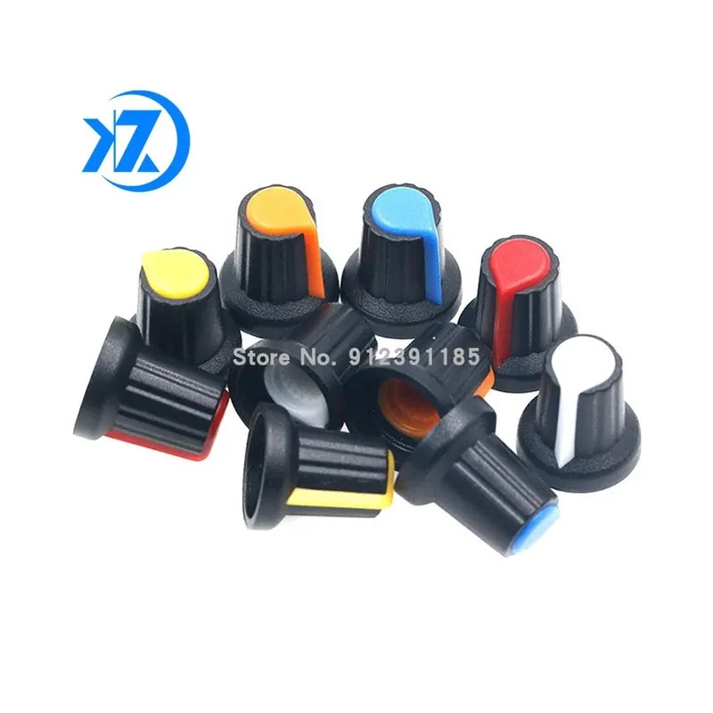 Kék-10db WH148 Potenciométer Kapcsoló gomb kupak Műanyag gomb Szilvavirág fogantyú 15X17mm AG2 fogantyú 6MM Ne maradj le
