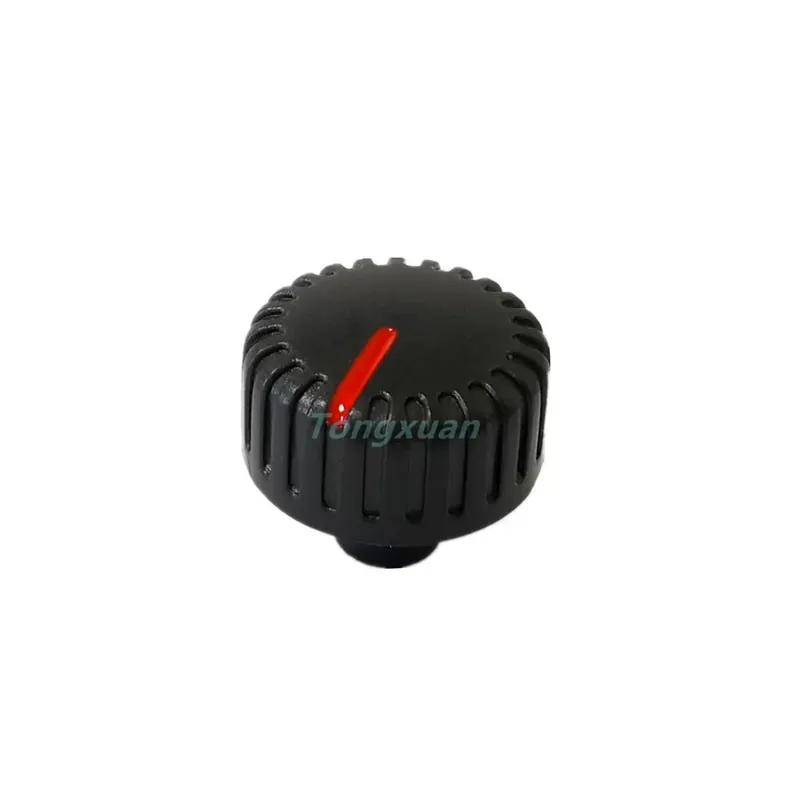 Kedvezmény Piros-5db Műanyag sávozott Fekete kupak 21x19MM Potenciométer Kódoló Kapcsoló gomb Szilvatengely 6MM