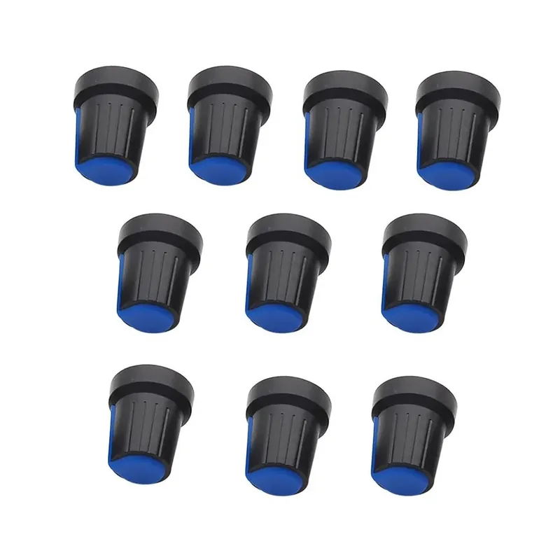 Legnépszerűbb Kék-10db/csomag WH148 Potenciométer 6mm tengely furat Műanyag gomb kupak AG2 Szilvavirág fogantyú Forgó kupak