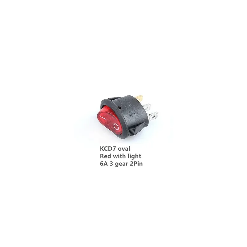 C-10db KCD1 15MM/20MM-es Kerek nyílás KCD7 Ovális Kapcsoló 4/3/2 tűs 2-3 állású Billenőkapcsoló Világítással 6A 250V Kedvezmény