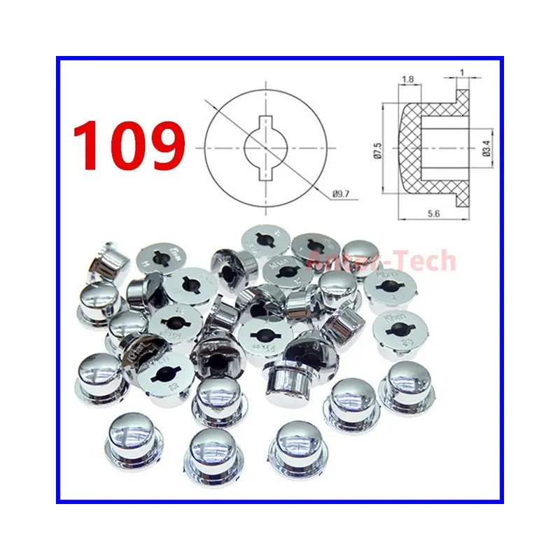 Bestseller 109 Ezüst színű-20db Ezüst színű gomb 6X6 széria Újraindító gomb Védőkupak Önzáró Kihangosító Kapcsoló kupak 6*6