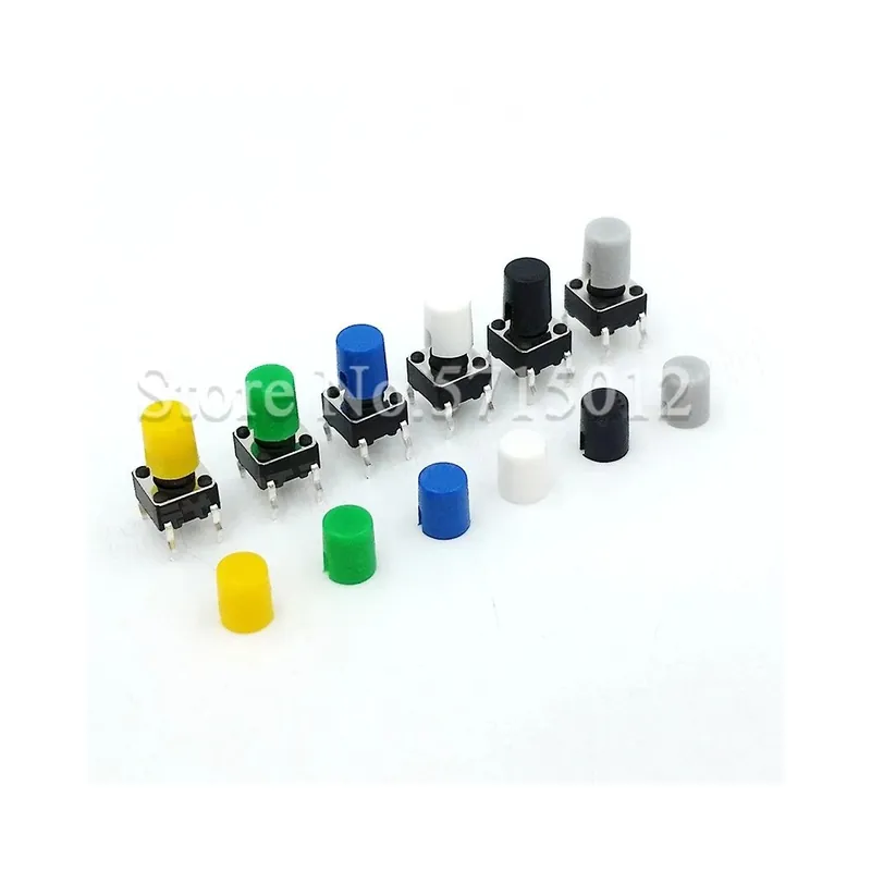 Kék-50db A30 4,6x5,5mm Henger alakú Áttetsző Kulcsos Mikrokapcsoló kupak 6x6x2,4mm-es Négyzet alakú Kapcsolóhoz Szuper ajánlat